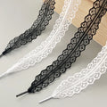 YH DIY Ballet Style Flat Shoelaces White Silk Lace Accessories for Girls Perfect Pair with Polyester Material