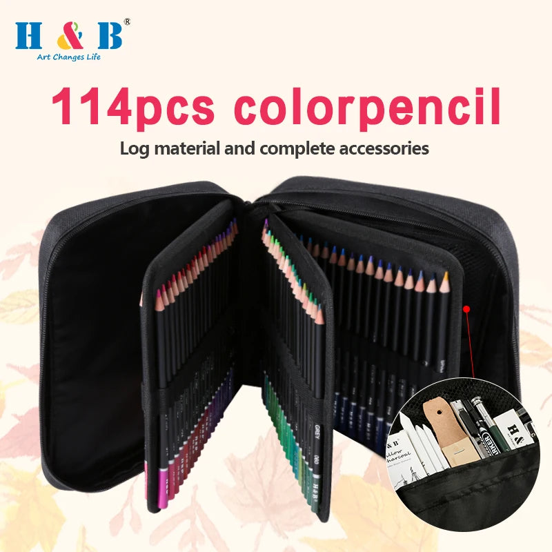 Art Supplies 114pcs Improved and Upgraded Version Oil Based Colored Pencils Set