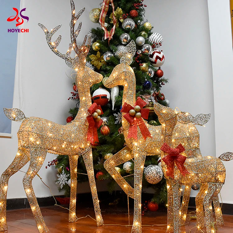 2024 New Christmas Decoration Christmas Reindeer Outdoor Modeling Deer Lamp Christmas Lighting