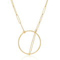 Minimalist Geometry Pendant Necklace Stainless Steel Gold Color Hollow Circle Necklaces for Women Fashion Jewelry