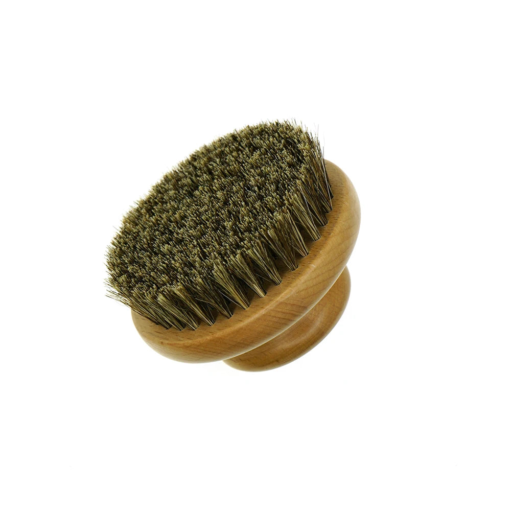 100% Natural Vegan Pure Horse Hair Bristles Exfoliating Brush Bamboo Beech Wooden Handle Oval Fashion Shower Dry Body Bath Brush