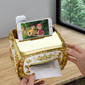 2022 Creative Square Plastic Desktop Tissue Box TV Phone Holder QIAN HU Brand 700g 21x14.5x13.5cm Manufacturer Directly Sale