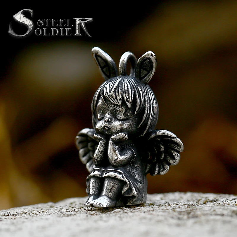DZDZ003 Steel Soldier 2023 Hot Selling Angel Girl Pendant Cute Pendant for Women Stainless Steel Men's Necklace Wholesale