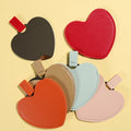 Cute Heart Shape Leather Mini Mirror Case Colorful Hand Mini Mirror Pocket Holder