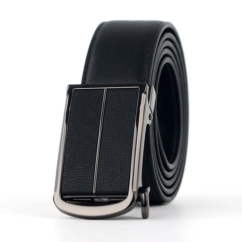 High-end Fashion Men Leather Belts Customizable Automatic Buckle Genuine Leather Belts Suitable for Casual Business Formal Wear