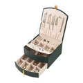 Wholesale Custom logo Luxury 2Layers Drawer PU Leather Jewelry Box Organizer Ring Earring Necklace Jewellery Case Wedding Gift