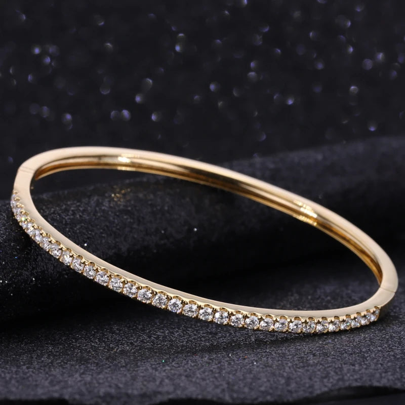 Starsgem Women Jewelry 10K Yellow Gold Charm Bracelet Lab Grown Diamond Bracelet