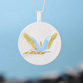Lotus Fun Lotus Fun Unique Minimalist Jewelry Sunset Silver Swan Pendant for Trendy Accessories Women Fine Jewelry for Women