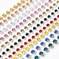 Don't Hook Clothes Rhinestone Trim SS12-SS16 Round Glass Crystal Cup Chain for Wedding Dress Decorative Silver/Gold Base