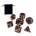 Hot Sell Luxury Polyhedral Metal Dice Set Rpg Dnd 7pcs Black Gaming Dice with Fabric Bag for Play Dungeons and Dragons Game