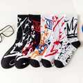 Wholesale Fashion Trending Graffiti Socks Men Hip Hop Street Sports Cotton Crew Socks