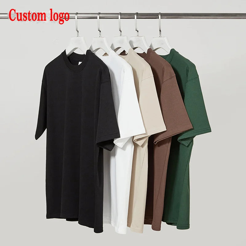 100% Cotton Men's Custom T-Shirt Oversized Silk Screen Printed Logo Design Personalized Logo Oversized Screen Customize Tshirt