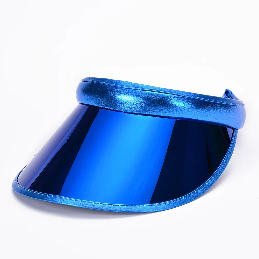 Wholesale Plain Laser PVC Plastic Hair Hoop UV Protection Sun Visor Cap