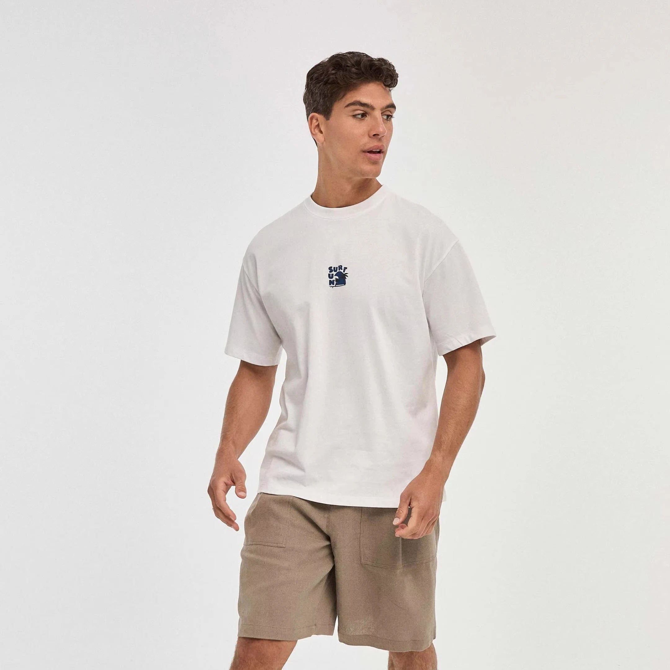 Unisex 100% Cotton Jersey Regular Fit Casual Printed Short Sleeve Breathable White O-Neck T-Shirt by Imperio Shop for Men