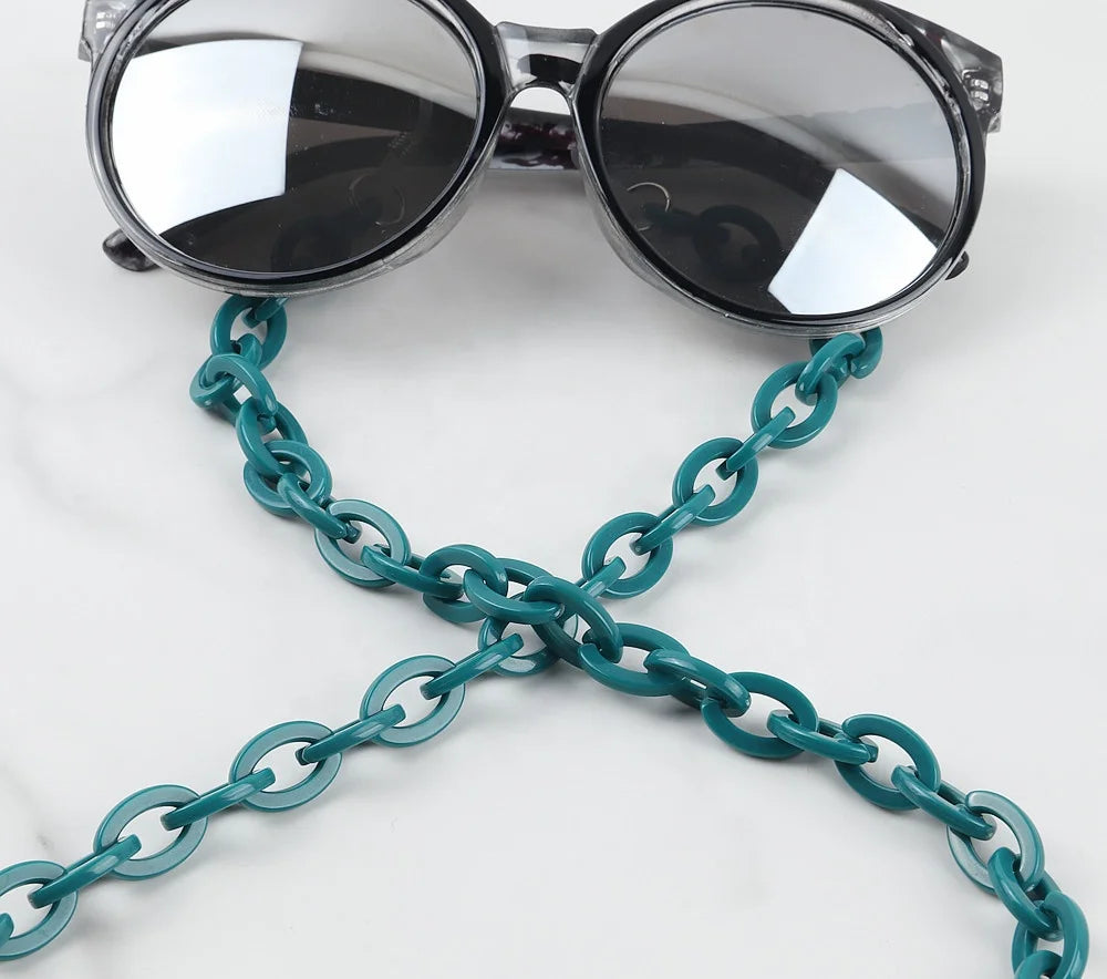 Vintage Tortoiseshell Mixed Color Lanyard Extension Chain Hollow Acrylic Resin Eyewear Accessories Jewelry Trends Glasses Chains