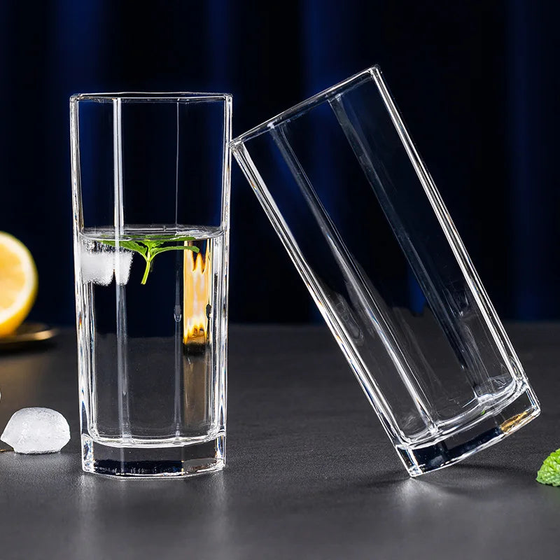 Modern Minimalist Cheap Round Transparent Clear Home Office Milk Juice Drinking Water Glass Cup