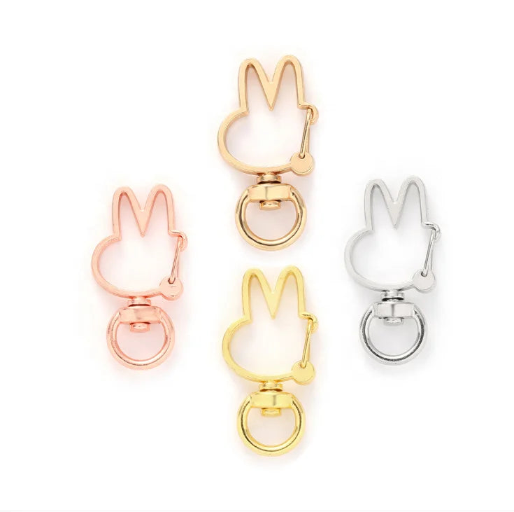 Factory Supply Good Quality 4 Colors Rabbit Shaped Metal Bag Keychains MegaBDM