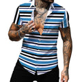 New Arrival Men's Print Button Down Shirts Casual Short Sleeve Muscle Dress with Anti-Wrinkle Feature Regular Fit