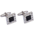 Black Blue Crystal Zircon Copper Cufflink Business Men's Button French Style Shirt Banquet Wedding Sleeve Pin Cuff Links