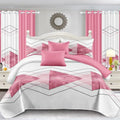 Hot Selling pink Home Textiles Microfiber Comforter Printing Pillowcases Bedspread Set