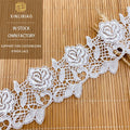 100% Polyester Water Soluble Embroidered Lace Fabric Cord Guipure Lace in Western Style Stock Available