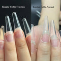 500pcs Long French Traceless False Nails Acrylic Half Tips Clear Manicure Tip for Nails Art Salon Ballerina Coffin Nail Tips