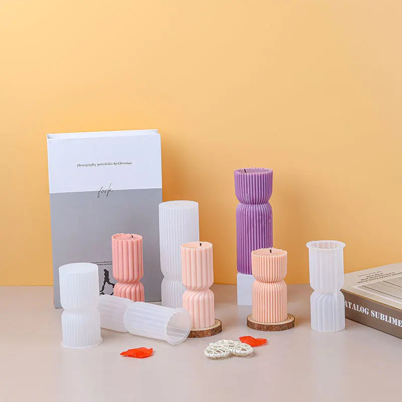 4pcs Nordic Ins Style Candle Silicone Mold DIY Mould 3D Wave Swirl Cone Spiral Moule En Silicone Pour Bougie for Candles Making