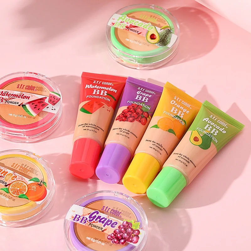 Hot Selling Natural Translucent Concealer and Waterproof Makeup Liquid Foundation Set Whitening BB Cream BB Powder Wholesale