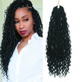 Wholesale 18 Inch Ombre Synthetic Goddess Faux Locs Curly Crochet Braids Hair Boho River Locs Crochet Hair Extensions