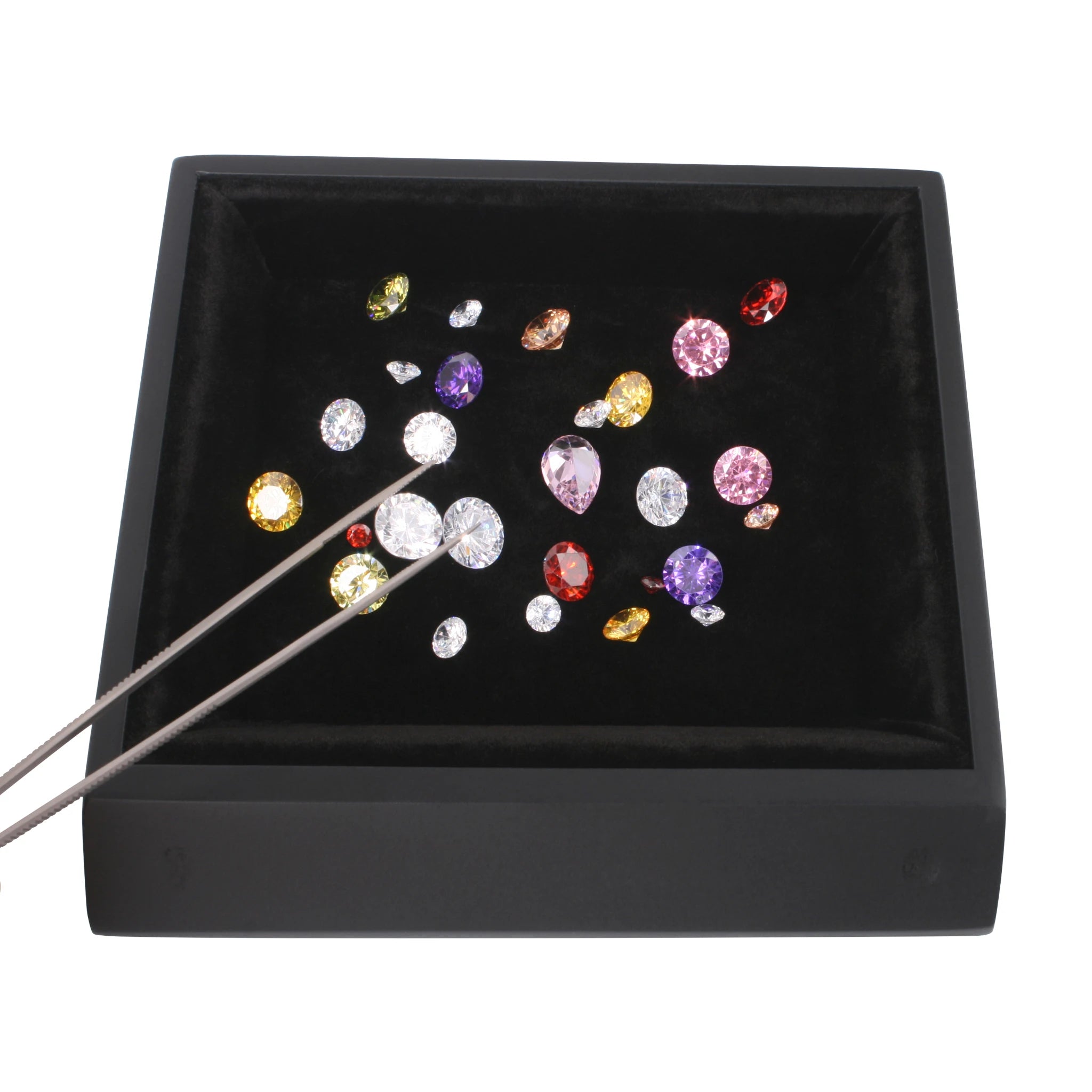 GemTrue Manufacture Black Diamond Display Set Tray Gem Stone Diamond Tray Loose Diamond Jewelry Gem Tray Set