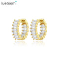 LUOTEEMI Trendy Fashion Small Earing Woman Geometric New Korean Zircon Lady Hot Sale Cute Modern Earring