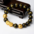 GT Feng Shui Black Obsidian Wealth Bracelet Natural Black Agate Germanium Bio Magnetic Energy Negative Ion Bracelet