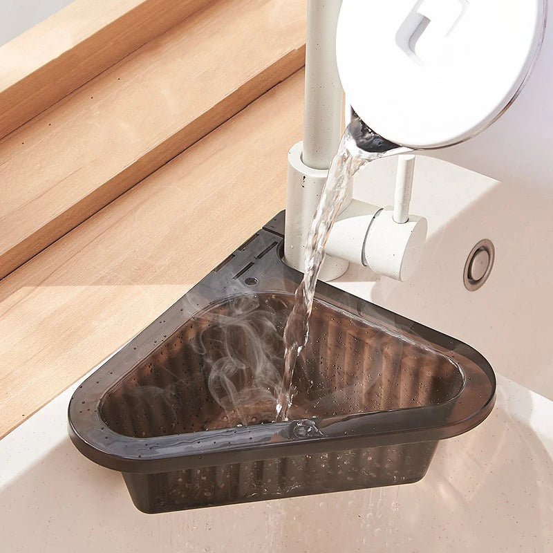 Kitchen Fruit Vegetable Washing Drain Basket Sink Shelf Retractable Triangular Heat Resistant Draining Basket
