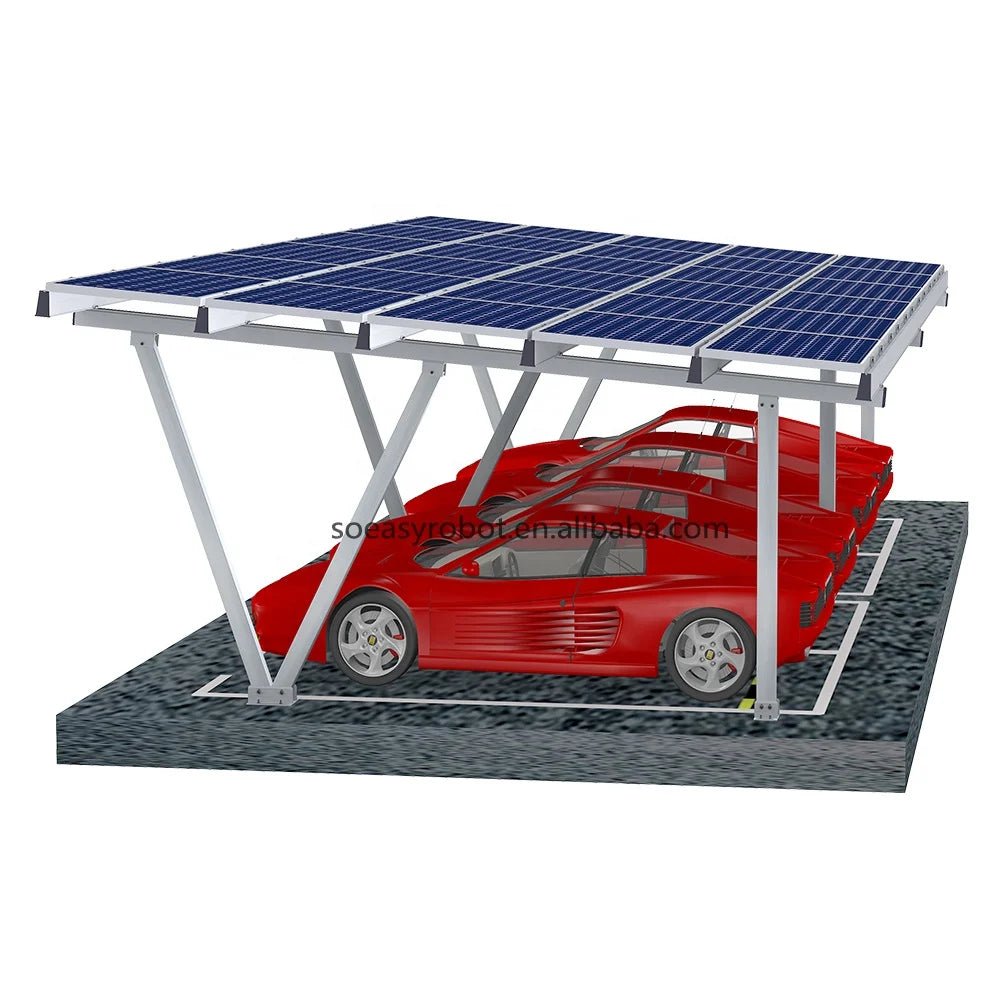 SOEASY Aluminum Alloy Solar Carport Structure Waterproof Mounting System for Commercial/Home Use with 10-Year Warranty
