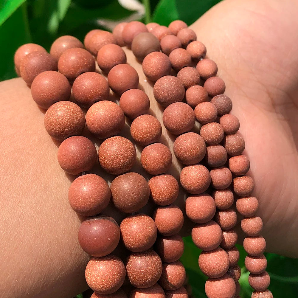 Wholesale Dull Polish Matte Gold Sand Round Loose Stone Beads for DIY jewelry Making