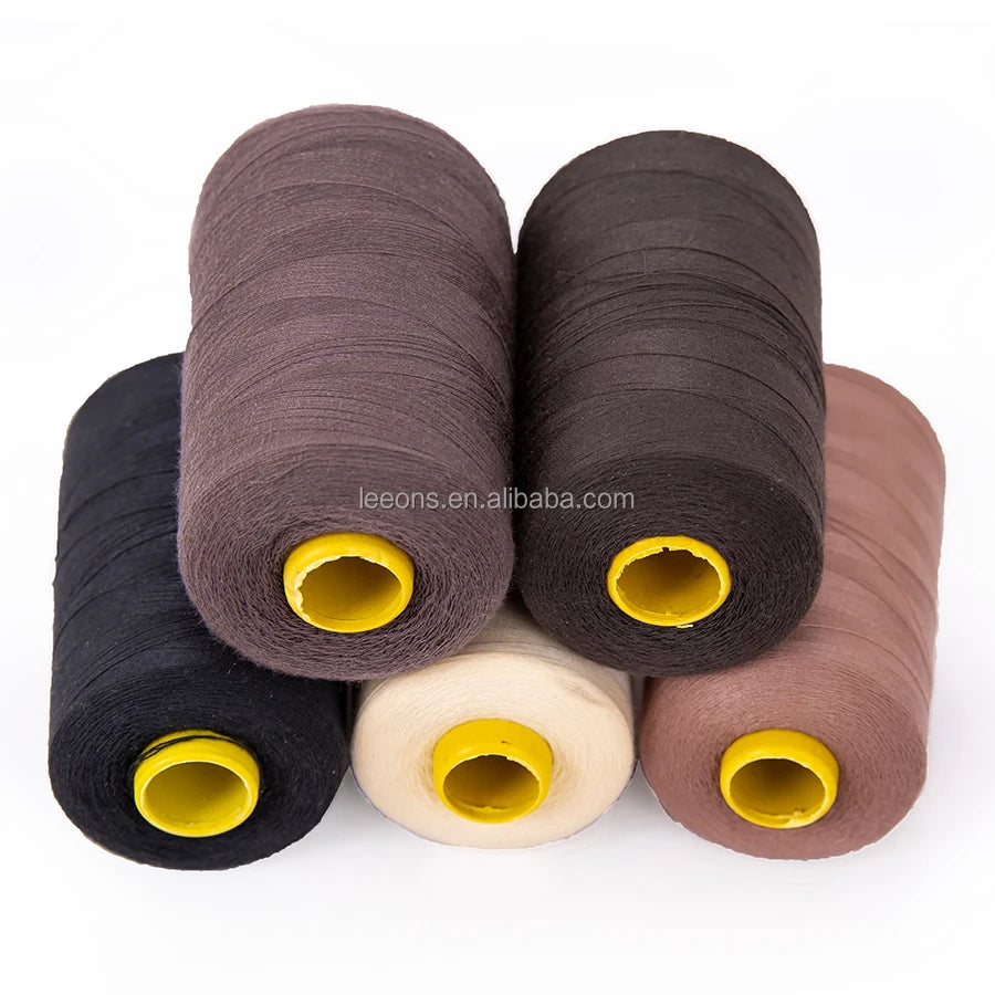 Leeons Multicolor Cotton Sewing Thread for Making Wigs for Hair Extension