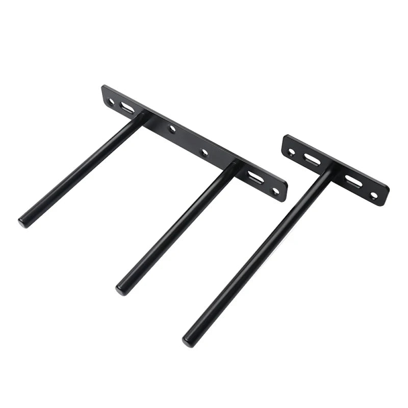 Metal Brackets T Shape Concealed Shelf Brackets Floating Hidden Wall Shelf Supports Screw Mounting Plate Multi Sizes