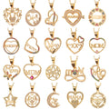 Colorful Zircon Brass Mon Mother's Day Gift Letter Mom Custom Gold Jewelry Necklace for Mama