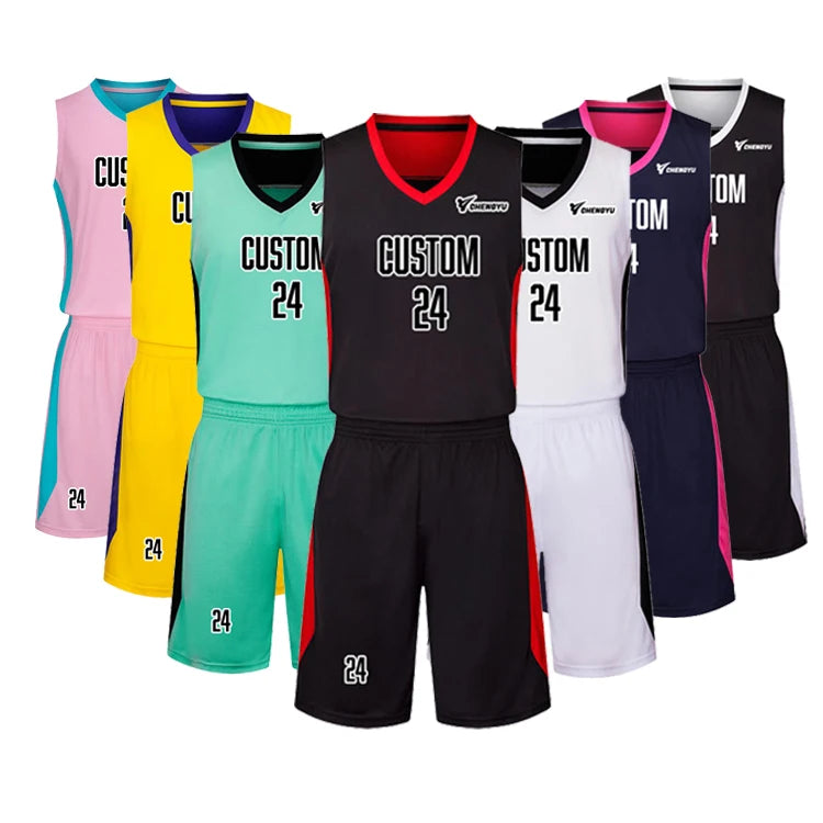 Custom Sublimated Basketball Wear Quick Dry Breathable Mesh Basketball Jersey Men Kids Youth Full Printing Basketball Uniform