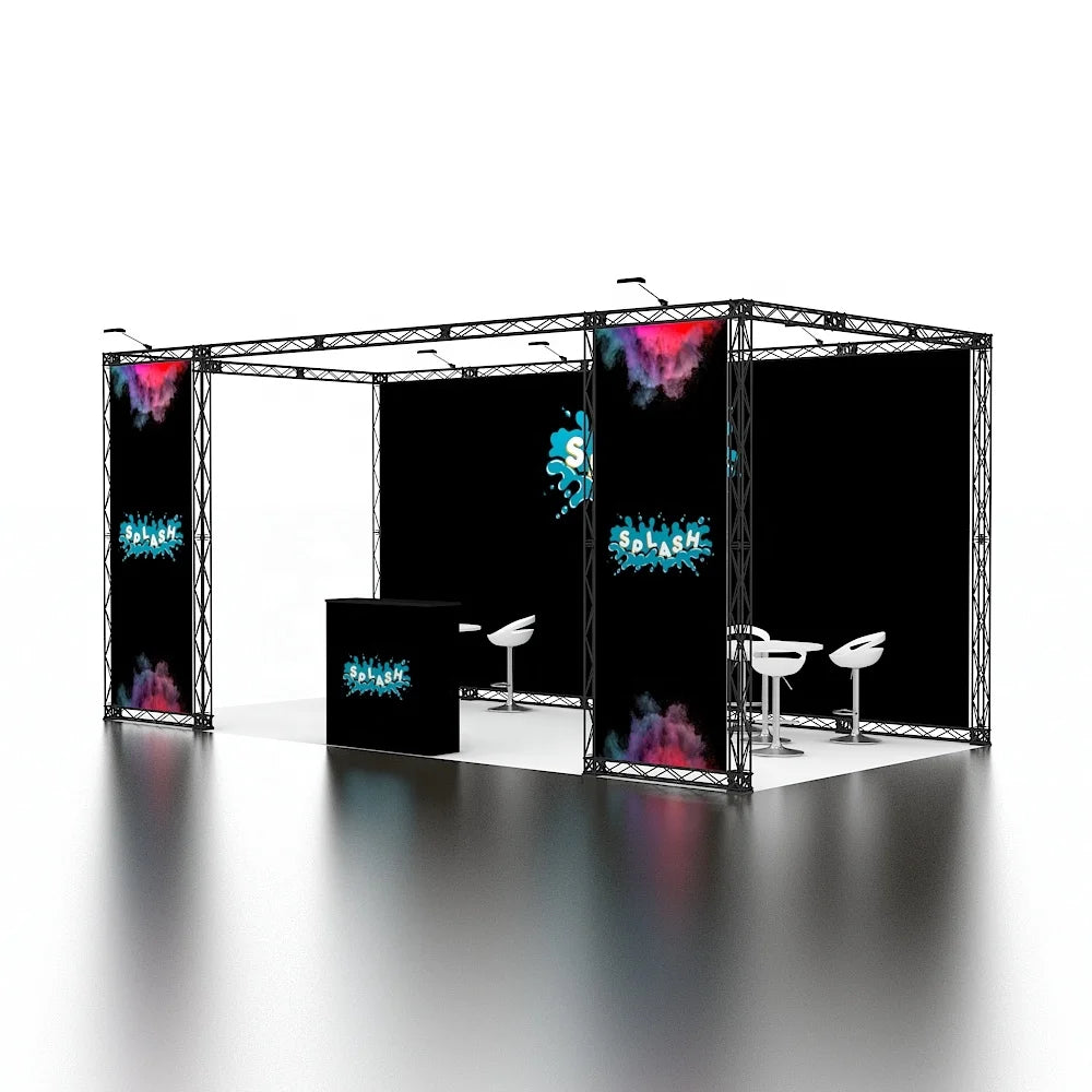 Custom Portable Aluminum Black Truss Frame Modular Design Expo Trade Show Displays