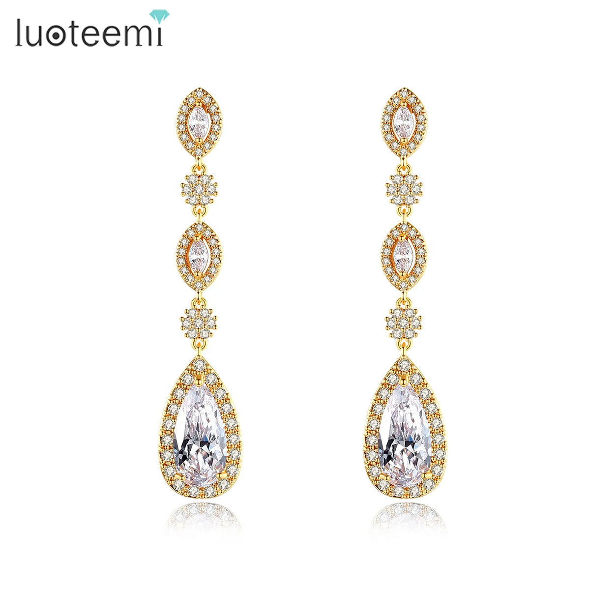 LUOTEEMI Earrings Dangle Real Gold Plated Wholesale Earrings Statement Earrings Jewelry Accessories for Women