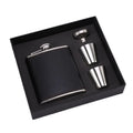 7oz Stainless Steel Hip Flask Set Covered With 2 Cups & Funnel Gift for Men Liquor Leather Hip Flask Set