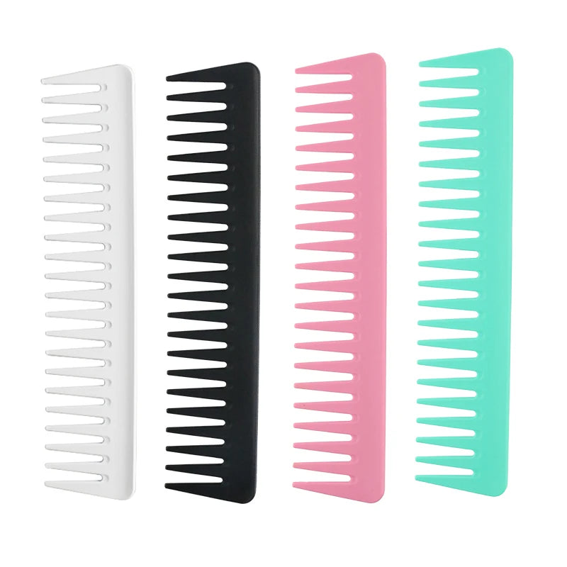 Hot Selling Custom Logo Professional Hairdressing Anti-Static Carbon Wide Tooth Comb Salon Home Use Plastic Nylon ABS Boxed