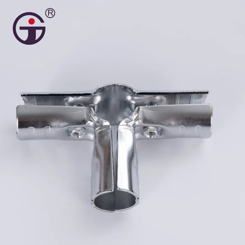 HJ-3 Chrome Plating Metal Pipe Clamp in 2.3MM Thickness Made of Steel Plate Pipe Joint OD 28mm Wire Rod Connector System