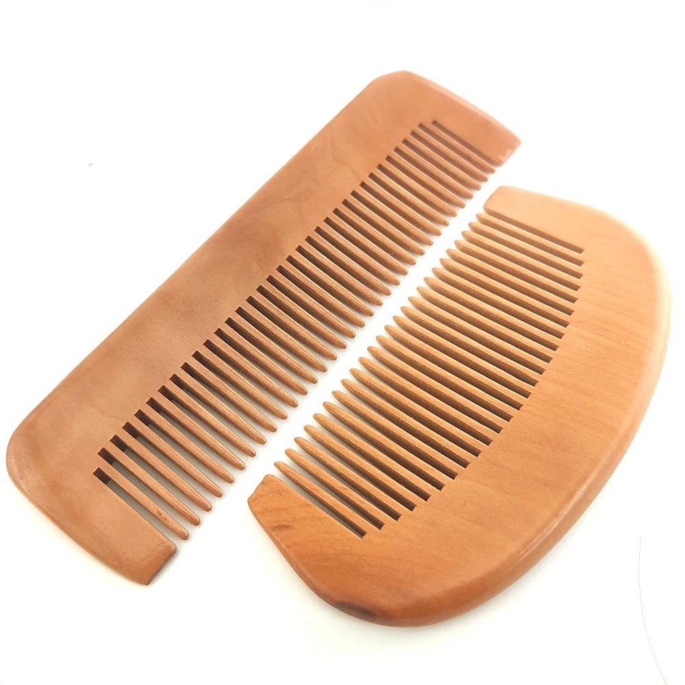 Neem Wood Comb | Anti Static Round Wide Tooth Pocket Comb Wooden Hair Brush - Hair Styling Tool
