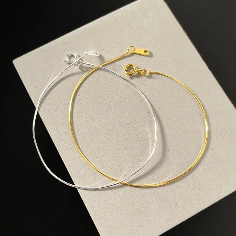 Ultra Slim Snake Chain Bracelet 925 Sterling Silver Simple Thin Snake Chain Bracelet