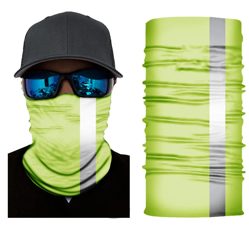 Wholesale Multifunction Seamless Tubular Bandana 100% Polyester Outdoor Reflective Sports Neck Gaiter Tube Bandana
