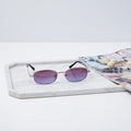 2026Trendy Ready to Ship Square Metal Frame Gradient Color Shades Colorful Lens Small Oval Metal Frames UV400 Sunglasses