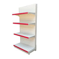 Customizable White Metal Single Minimarket Shelves Factory-Designed Logo Rak Gondola Shelving for Supermarket Rack
