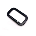 BT-A19 2 Inch Carabiner Black Sliver Rectangle Square Shaped Carabiner Small Unique Aluminum Hooks Rectangle Carabiner